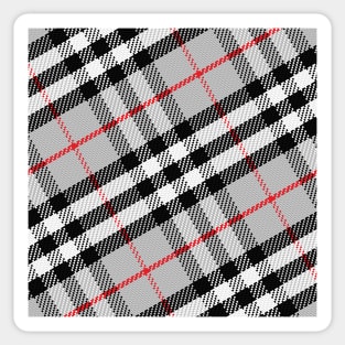 Scottish tartan black, white, red and grey Sticker